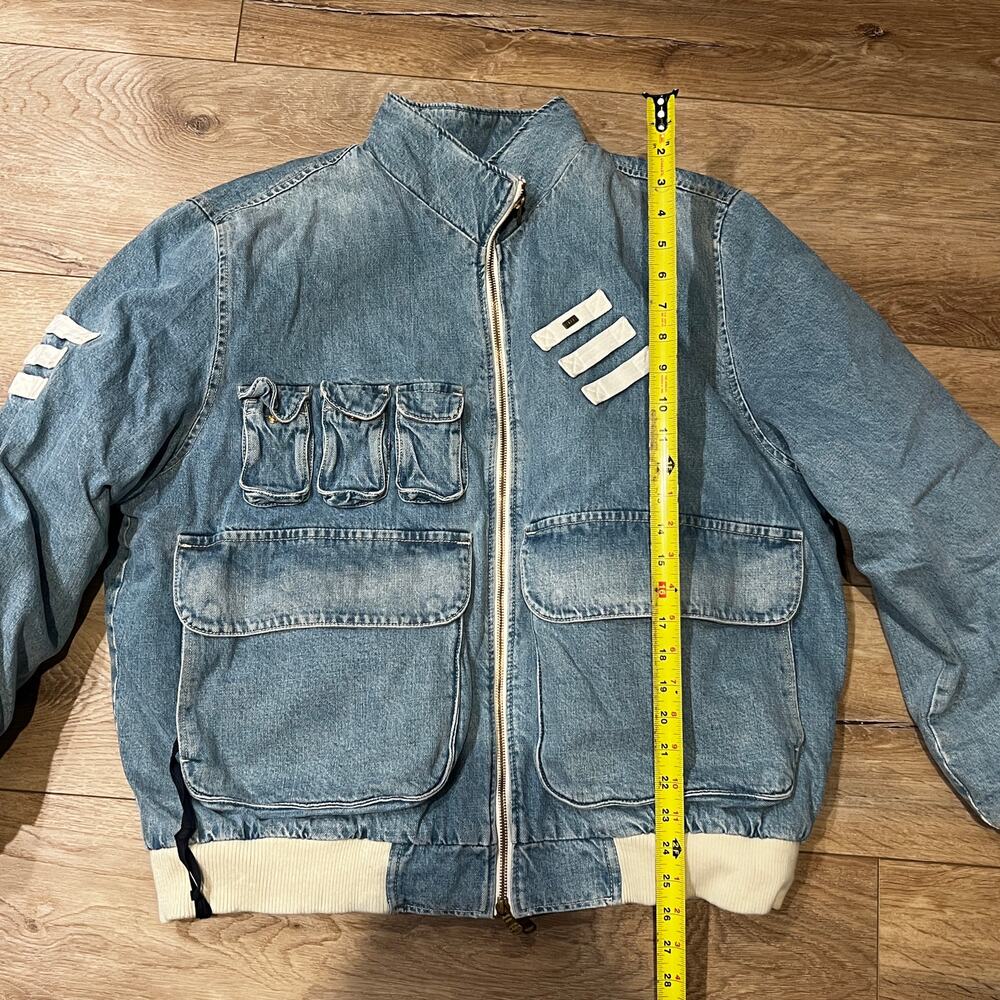 KITH Men's Denim Aviation Bomber Jacket Size L In Hosu 2.0 Wash - Picture 6 of 14